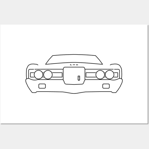 1971 Ford LTD outline graphic (black) Wall Art by soitwouldseem